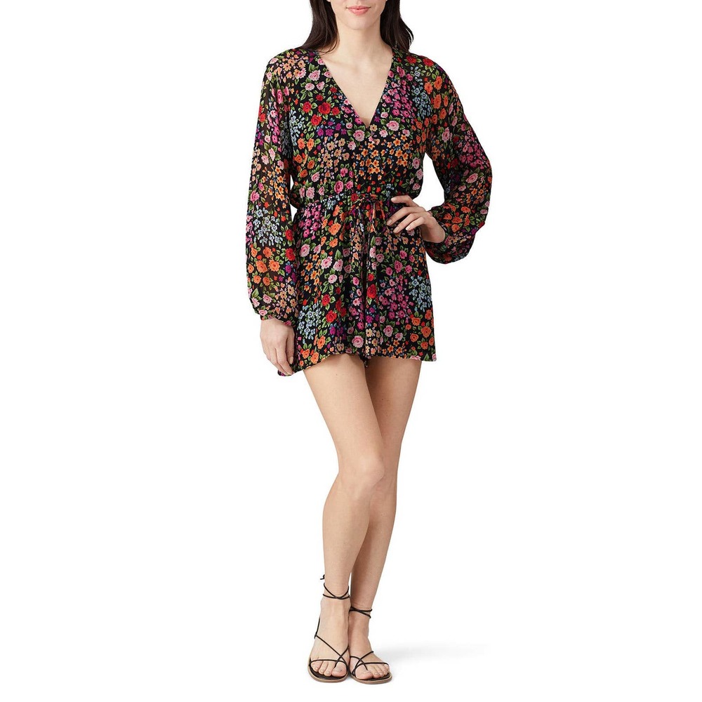 YUMI KIM Naomi Romper Floral Printed Black Size M